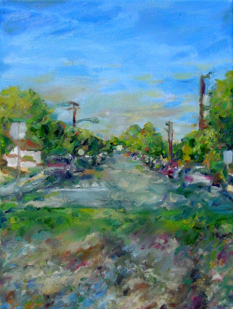 Street near Balboa Park oil on canvas 12x9'' Jessica Siemens 2009